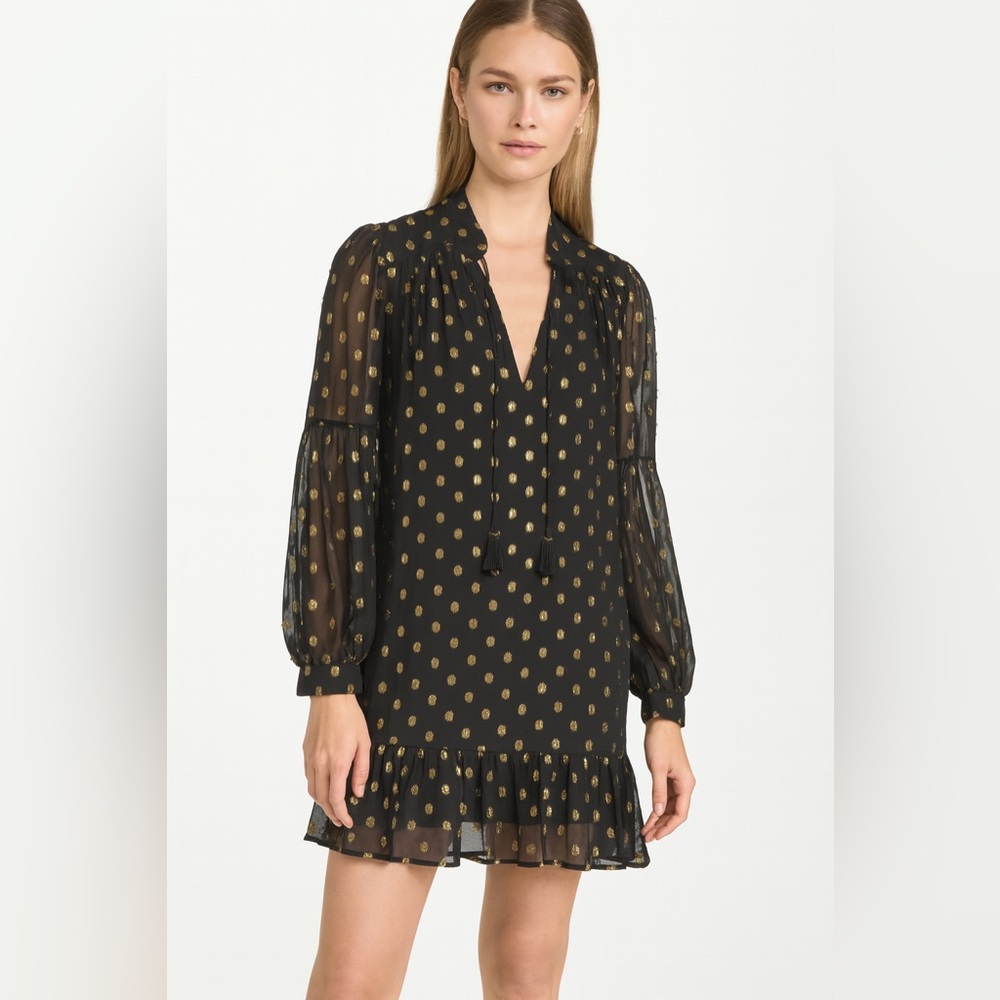 Crown & Ivy Black Dress with Gold Accents size L